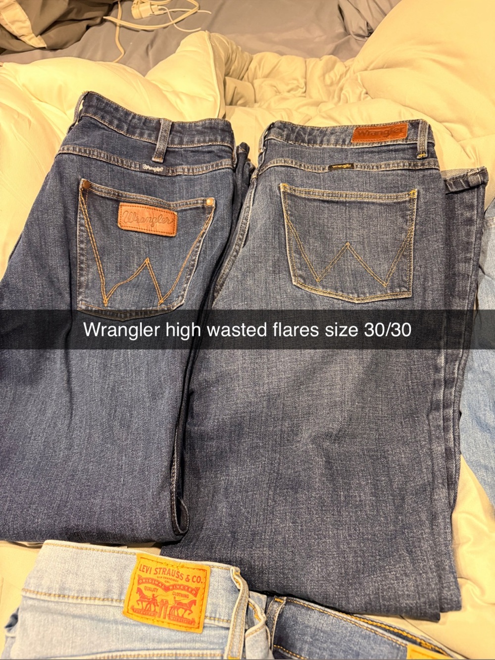 Wrangler Vintage-Inspired High-Rise Flared Jeans in Blue